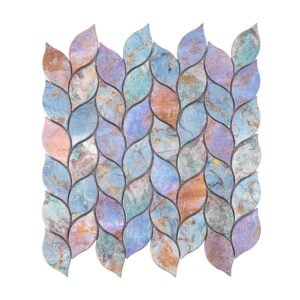 Multicolor leaf aluminum mosaic tile full sheet