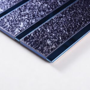 Piastrelle a mosaico in acciaio inossidabile – blu navy / blu, lineare, per paraschizzi