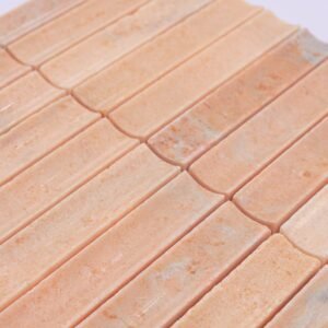 Mosaico de mármol – naranja, acanalado, para pared