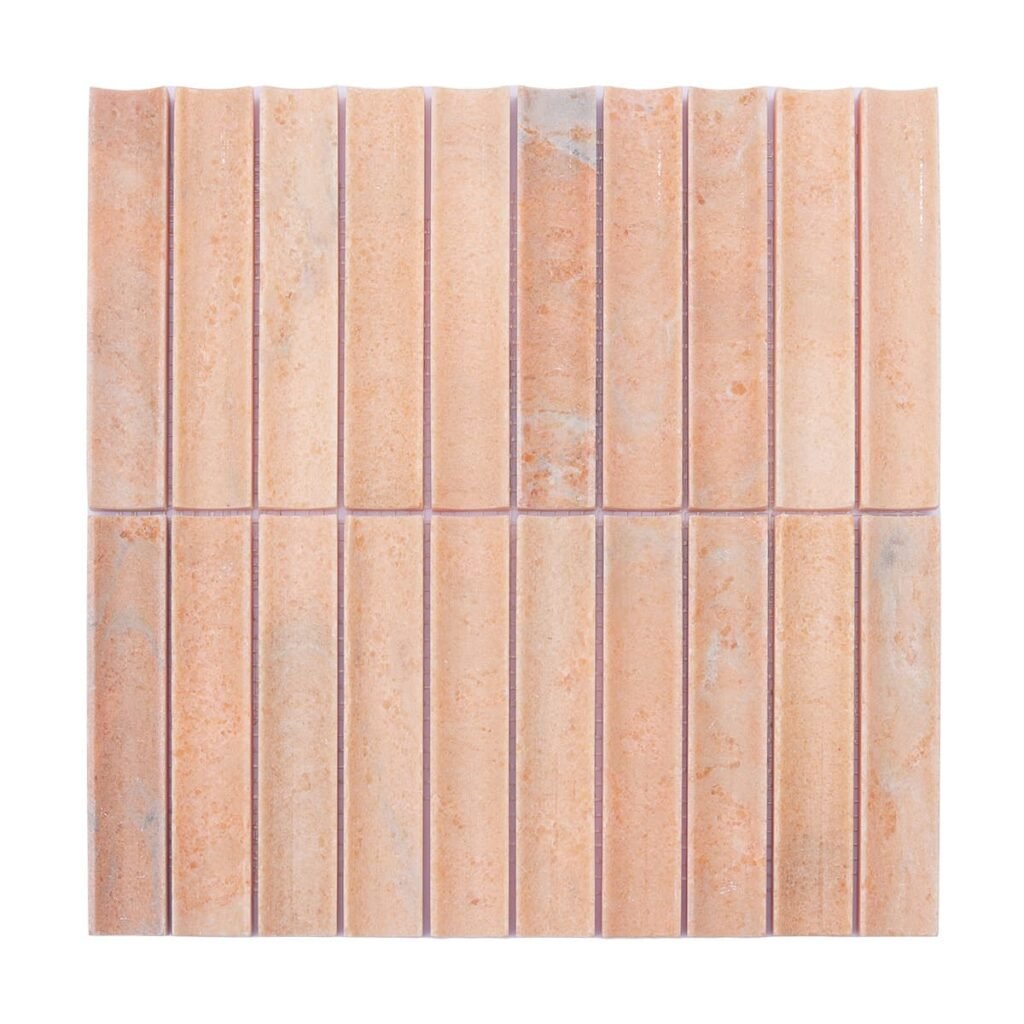 Mosaico de mármol – naranja, acanalado, para pared