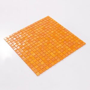 Glasmosaikfliesen – Gelb / Orange, Quadrate, für Duschen