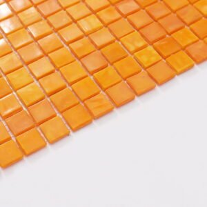 Glasmosaikfliesen – Gelb / Orange, Quadrate, für Duschen