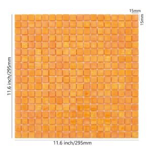 Glasmosaikfliesen – Gelb / Orange, Quadrate, für Duschen