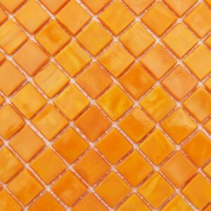 Glasmosaikfliesen – Gelb / Orange, Quadrate, für Duschen
