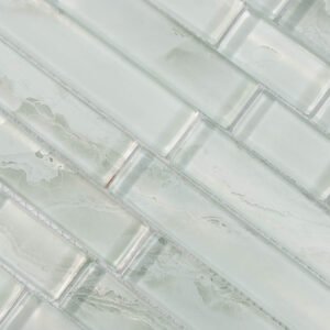 Glasmosaikfliesen – Aquablau, Metroformat, Streifen