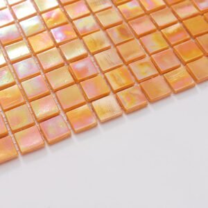 Piastrelle a mosaico in vetro – arancione, quadrato, per piscina – BJ-7C75428DF654