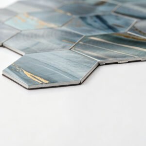 Mosaikfliesen aus Aluminium – Blau, selbstklebend