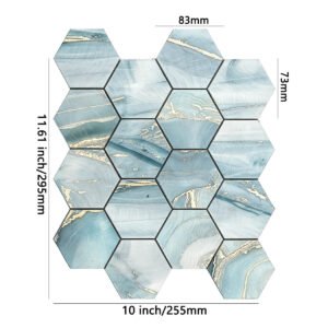Mosaikfliesen aus Aluminium – Blau, selbstklebend