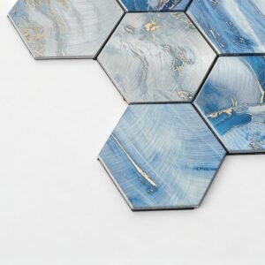 Mosaico de aluminio – azul, autoadhesivo, para pared