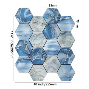 Mosaico de aluminio – azul, autoadhesivo, para pared