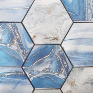 Mosaico de aluminio – azul, autoadhesivo, para pared