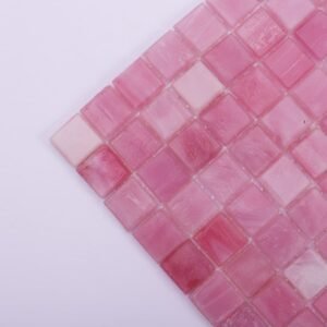 Glasmosaikfliesen – Rosa, Quadrate, glänzend, für Wände – BJ-915F84F6B879