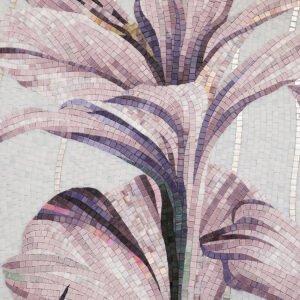 Rosa giglio fiore vetro piastrelle di mosaico per la decorazione della parete interna