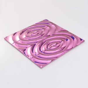 Mosaikfliesen aus Edelstahl – Rosa, Spiegeloptik, für Wände