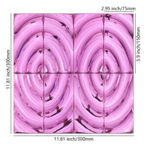 Mosaikfliesen aus Edelstahl – Rosa, Spiegeloptik, für Wände