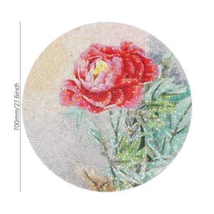 Panneau mural en mosaïque – rose, motif fleurs, fait main