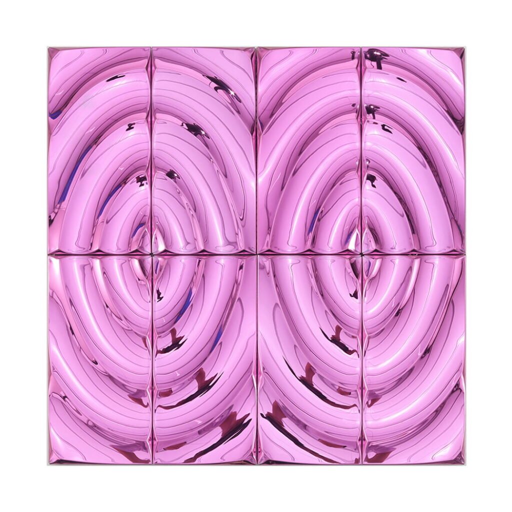 Mosaikfliesen aus Edelstahl – Rosa, Spiegeloptik, für Wände