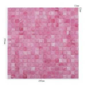 Glasmosaikfliesen – Rosa, Quadrate, glänzend, für Wände – BJ-915F84F6B879