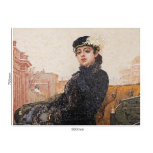 Ritratto di una donna sconosciuta – arte murale a mosaico in scena invernale
