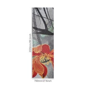 Panneau mural en mosaïque – doré / rouge, motif lotus, en verre