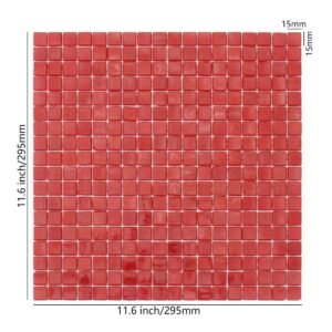 Glasmosaikfliesen – Rot, Quadrate, für Böden – BJ-DBE58B88E5F7