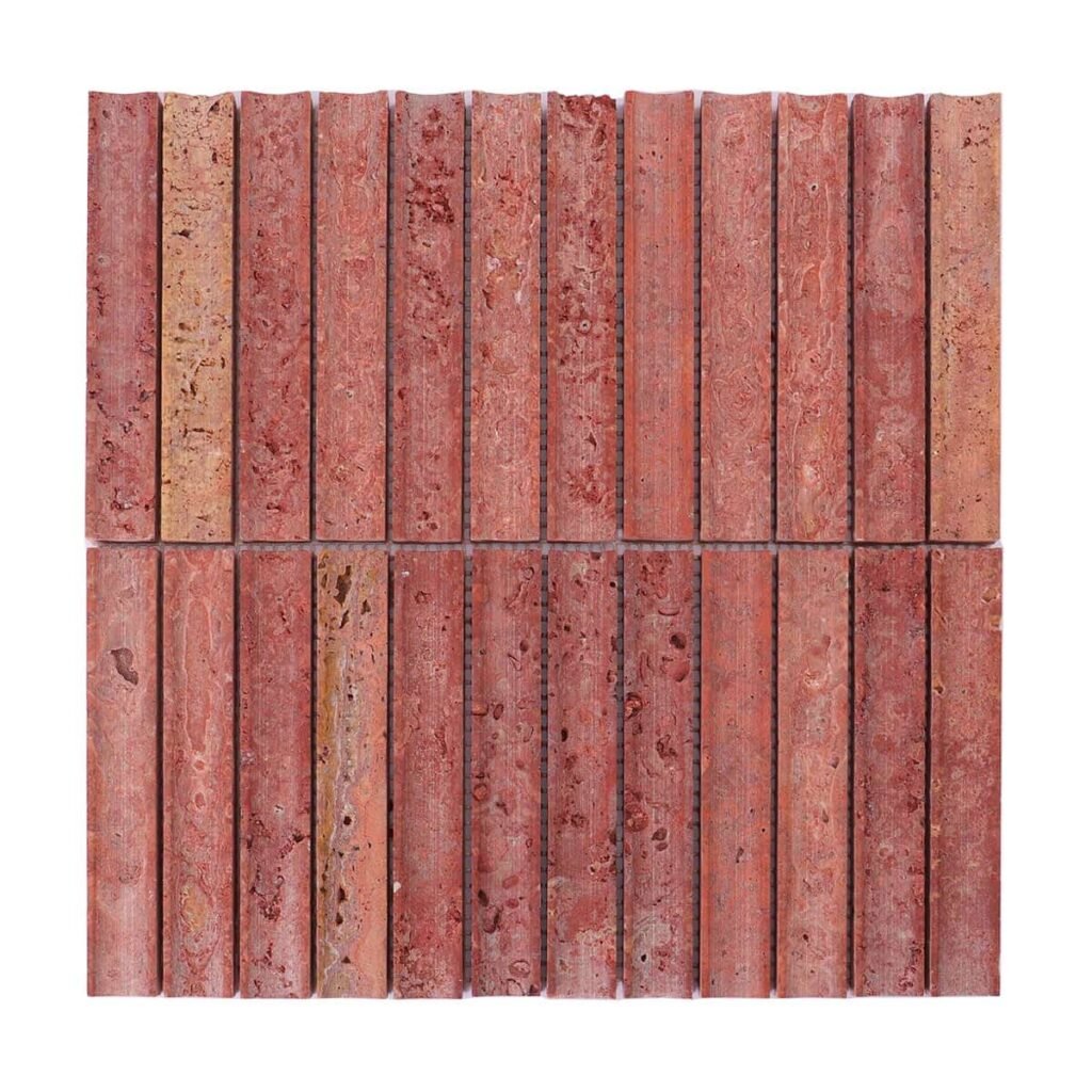 Piastrelle a mosaico in travertino – rosso, 3D