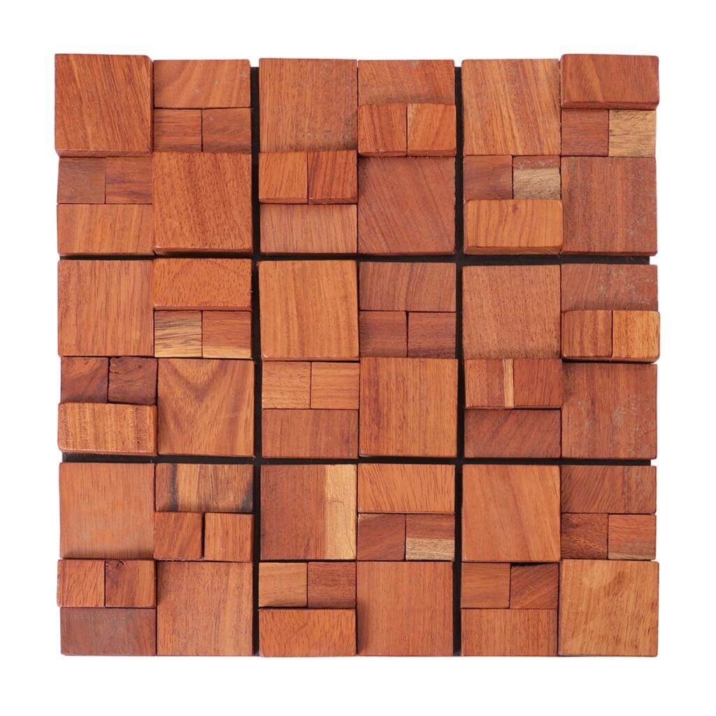 Mosaikfliesen in Holzoptik – Rot, 3D-Struktur, für Wände – BJ-F5C9645DD033