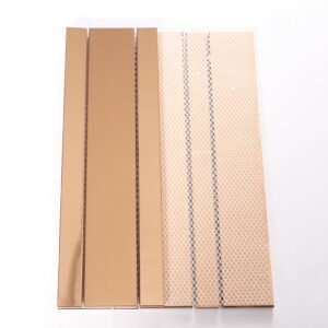 Mosaikfliesen aus Edelstahl – Roségold, Streifen