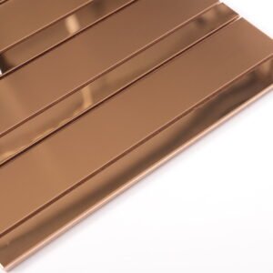 Mosaikfliesen aus Edelstahl – Roségold, Streifen