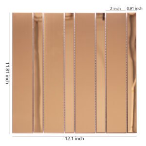 Mosaikfliesen aus Edelstahl – Roségold, Streifen