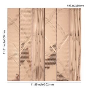 Mosaico de acero inoxidable – oro rosa, efecto espejo, para salpicadero