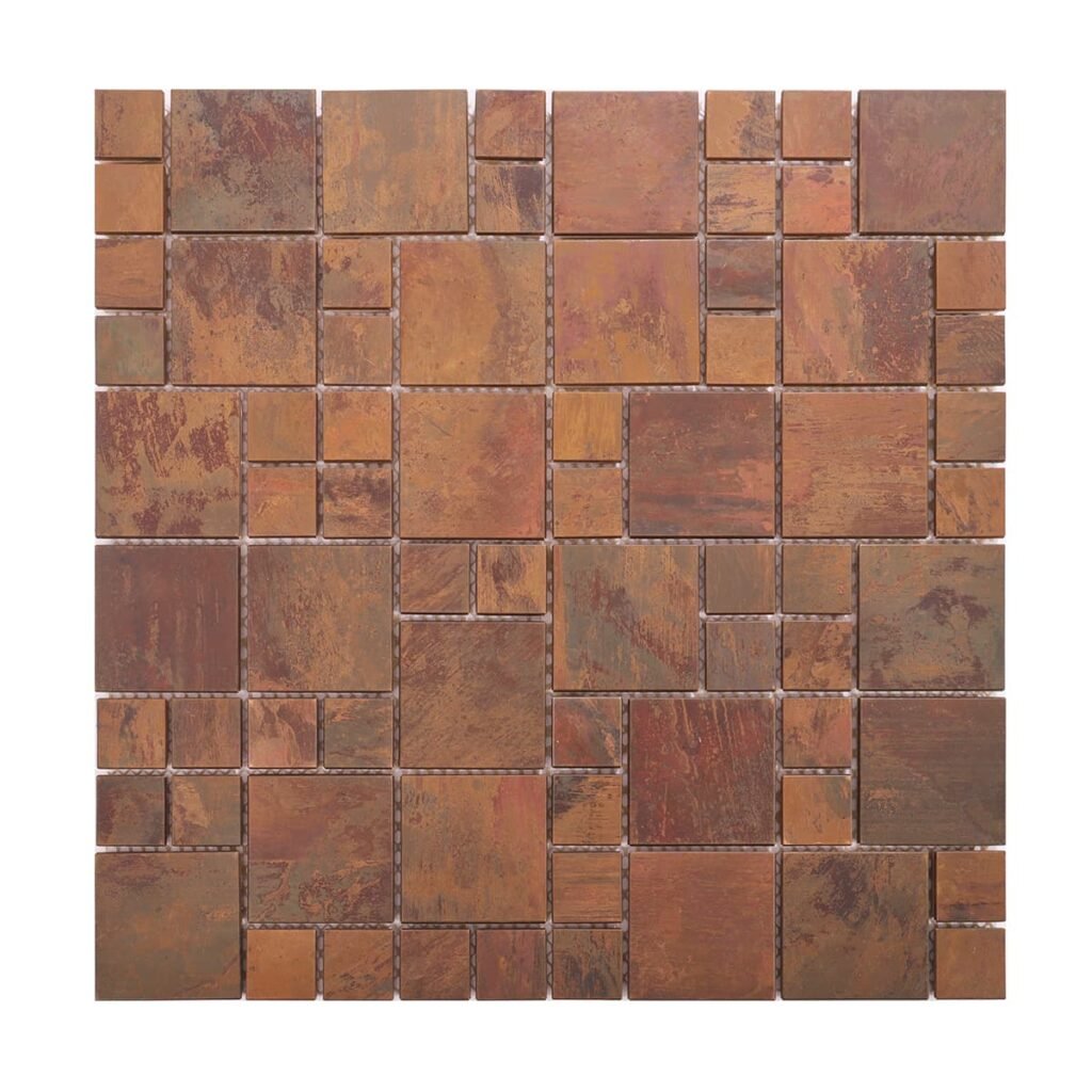 Mosaico metálico de cobre antigo para paredes e backsplashes