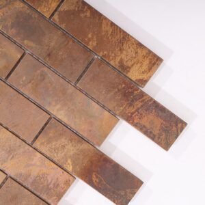 Metallmosaikfliesen – Kupferfarben, Metroformat, für Wände – BJ-F6A843758CA6