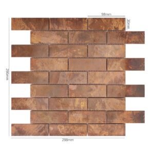 Metallmosaikfliesen – Kupferfarben, Metroformat, für Wände – BJ-F6A843758CA6