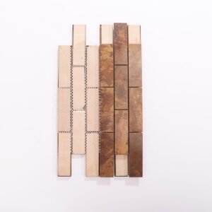 Metallmosaikfliesen – Kupferfarben, Metroformat, für Wände – BJ-F6A843758CA6