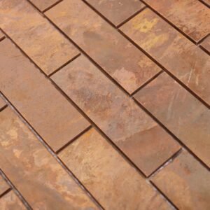Metallmosaikfliesen – Kupferfarben, Metroformat, für Wände – BJ-F6A843758CA6