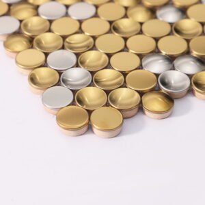 Mosaico de acero inoxidable – dorado / plateado, redondo, 3D