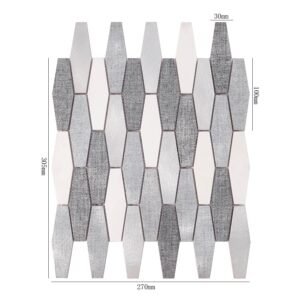 Mosaico de aluminio – plateado, rombo, para salpicadero