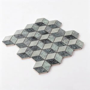 Mosaikfliesen aus Aluminium – Grau / Silberfarben, Sechsecke, für Wände