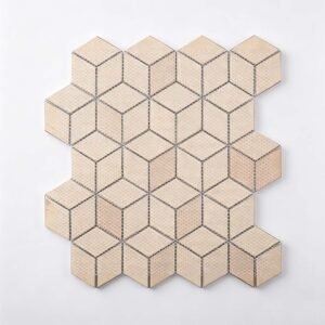 Mosaikfliesen aus Aluminium – Grau / Silberfarben, Sechsecke, für Wände