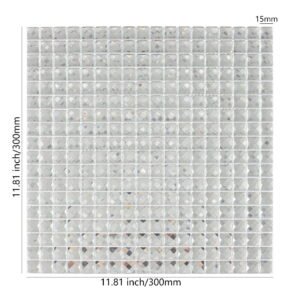Piastrelle a mosaico in vetro – argentato, 15*15mm, smussato, a specchio