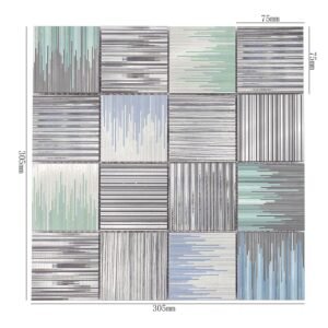 Mosaïque en aluminium – rouge, carré, linéaire, pour mur
