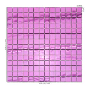 Mosaicos quadrados de aço inoxidável rosa brilhante