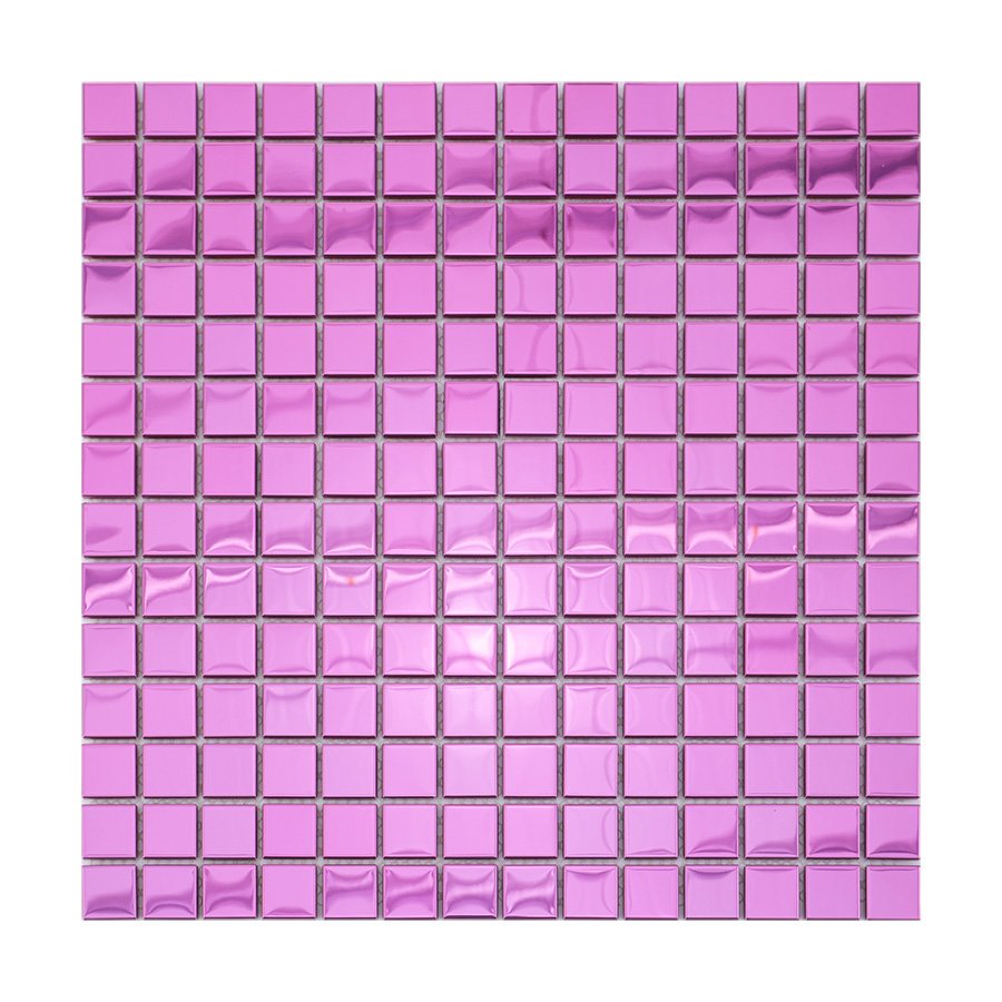 Mosaicos quadrados de aço inoxidável rosa brilhante