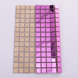 Mosaicos quadrados de aço inoxidável rosa brilhante