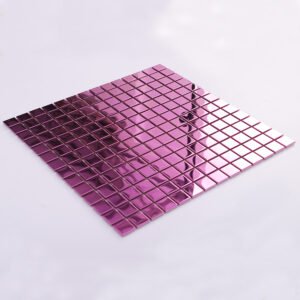 Mosaicos quadrados de aço inoxidável rosa brilhante