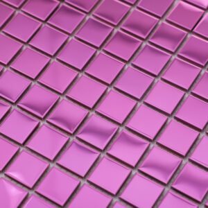 Mosaicos quadrados de aço inoxidável rosa brilhante