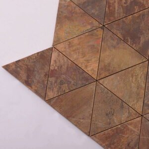 Metallmosaikfliesen – Kupferfarben, Dreiecke