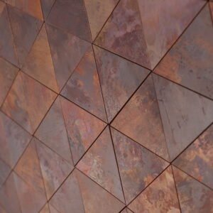 Metallmosaikfliesen – Kupferfarben, Dreiecke