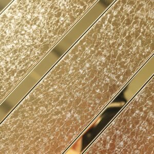 Metallmosaikfliesen – Goldfarben, Metroformat, für Duschen